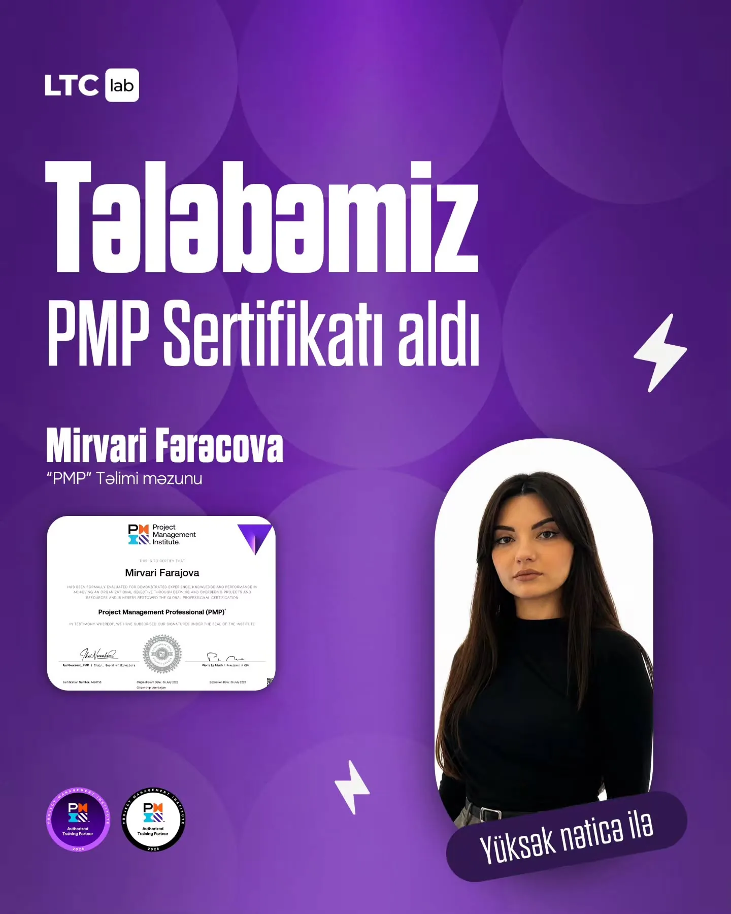 LTC Lab PMP məzunu 10, PMP sertifikatı