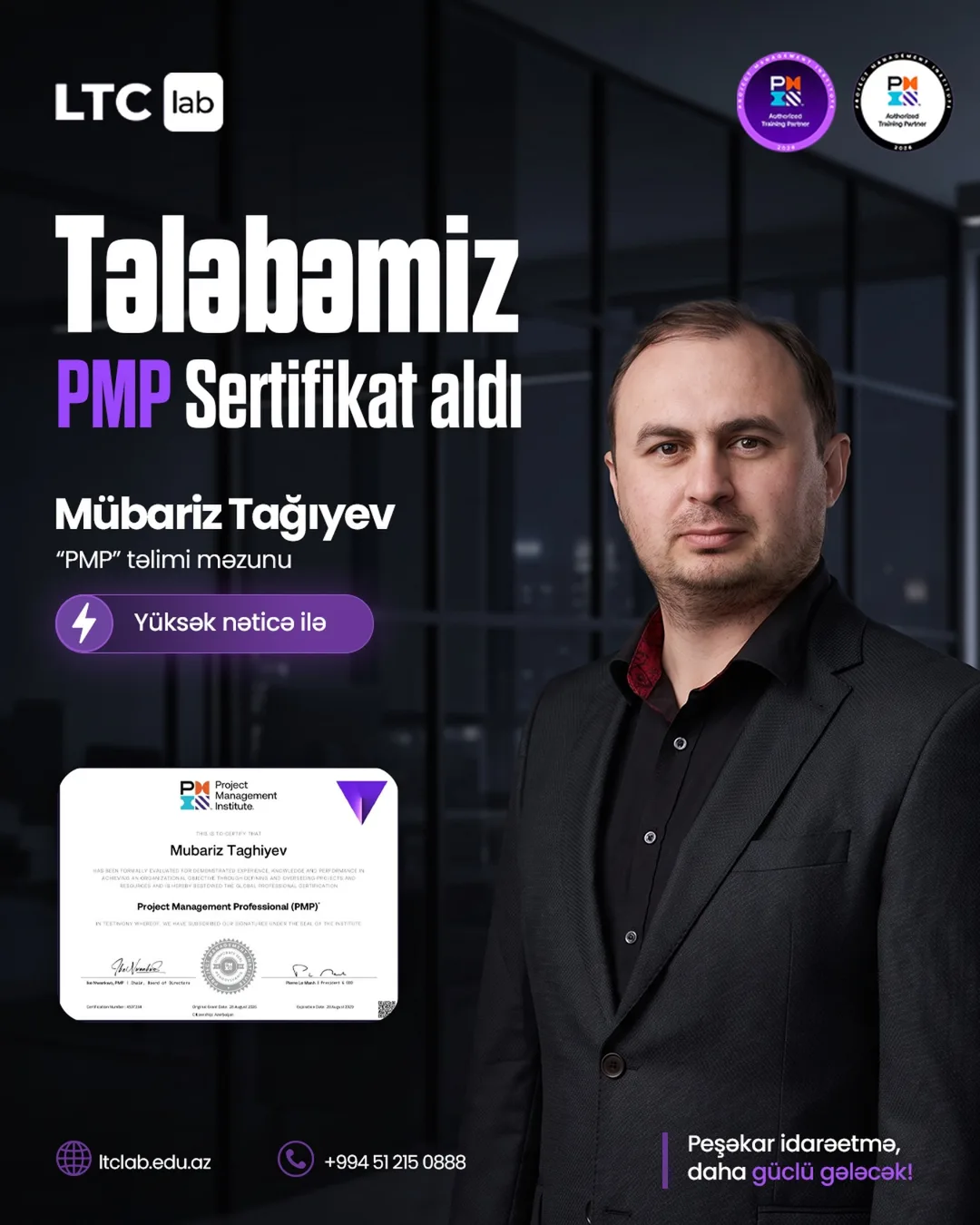 LTC Lab PMP məzunu 3, PMP sertifikatı
